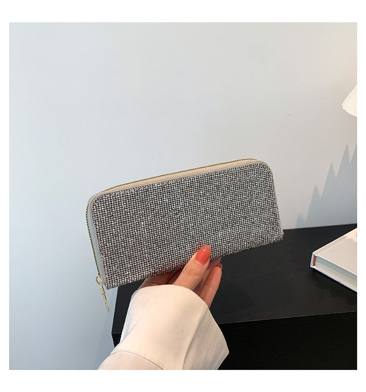 Women's Sequins Compact Clutch Bag in Silver | Confetti Living