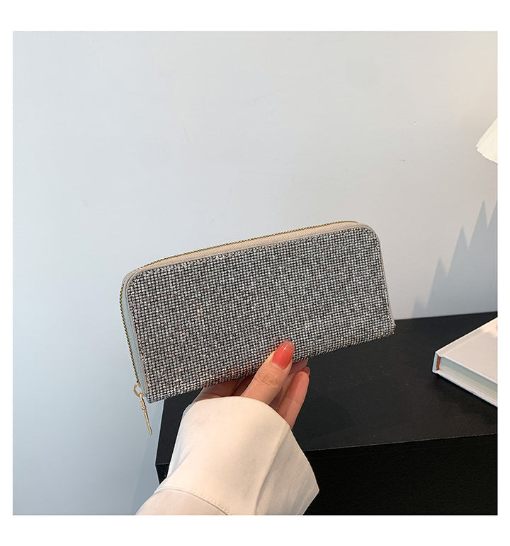 Women's Sequins Compact Clutch Bag in Silver | Confetti Living