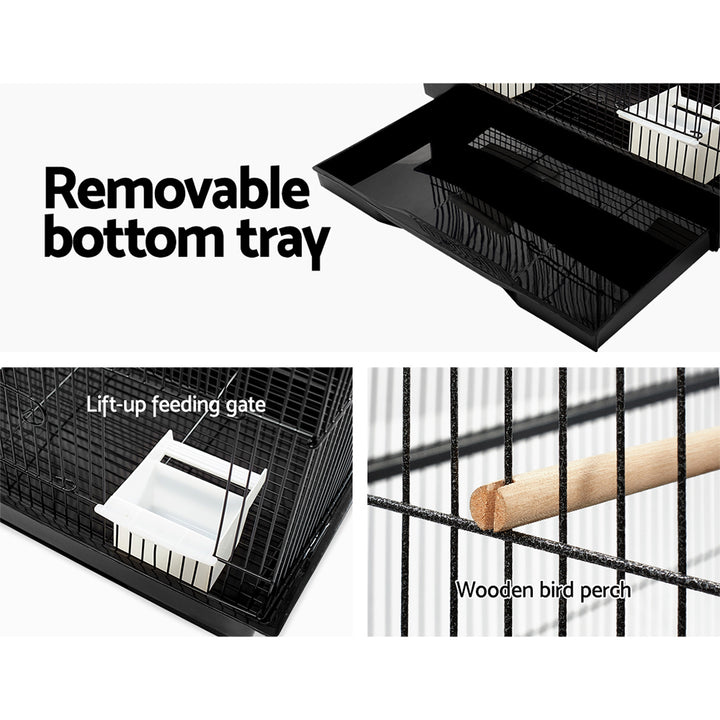 Pet Bird Cage Tall with Feeders showing cage details | Confetti Living