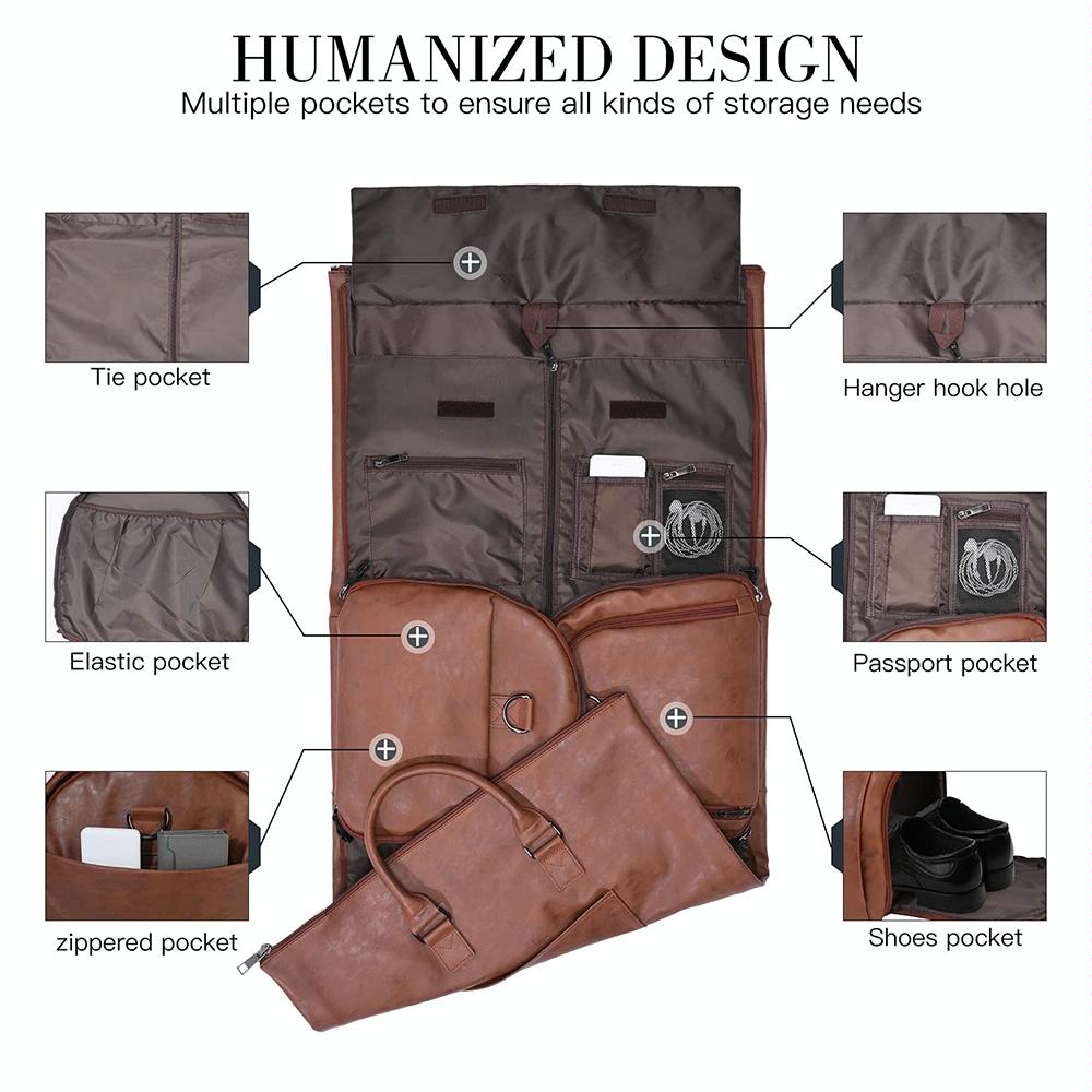 Compact Brown Duffel Bag with Shoe Storage