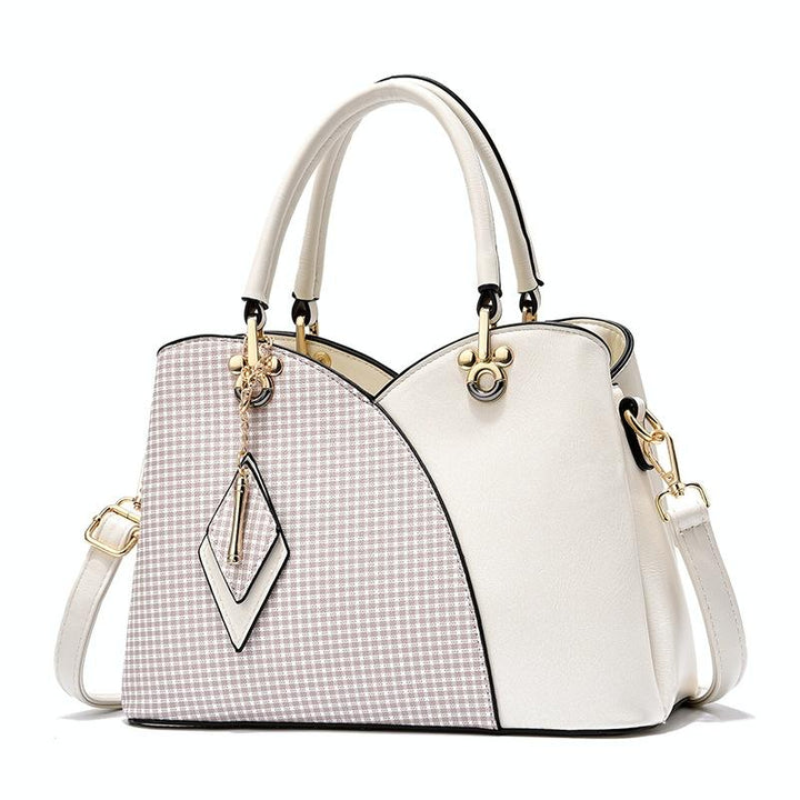 Women's Spacious Texture Handbag - White