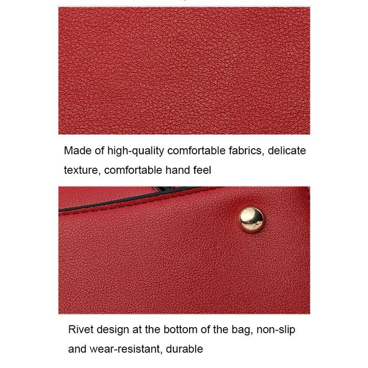 Colourblock Ladies Handbag - Pu Material - Red Wine