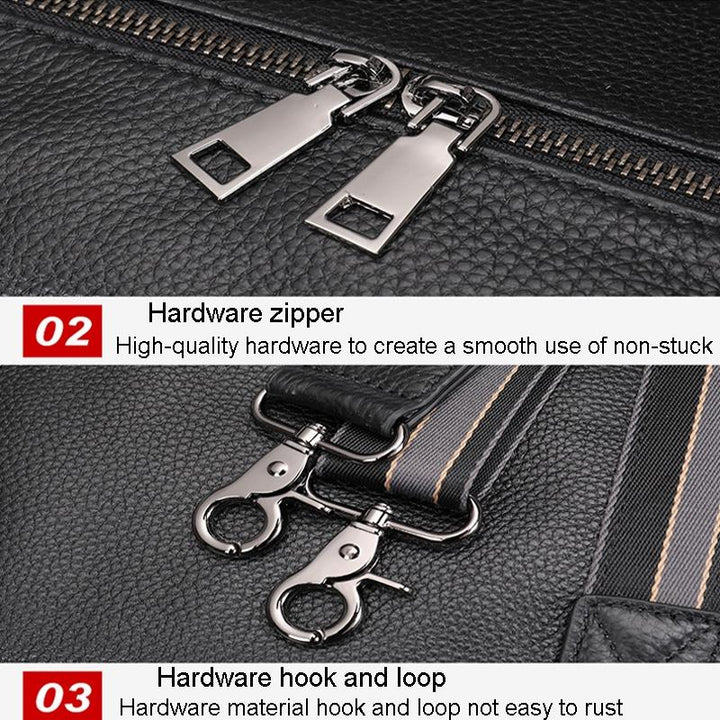 Multifunctional Back Leather Travel Bag - Large Capacity