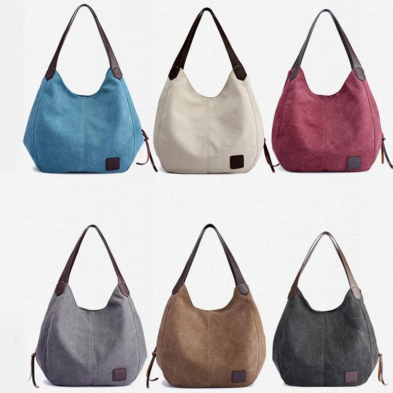 Women's Retro Art Shoulder Bag - Lake Blue