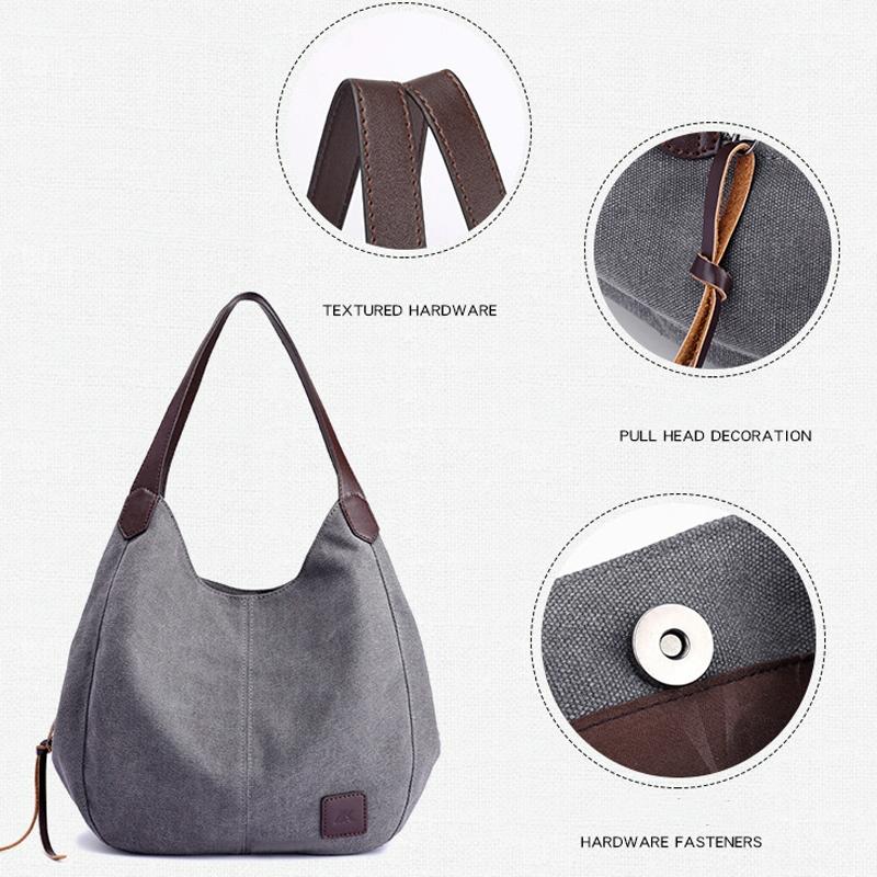 Women's Retro Art Shoulder Bag - Lake Blue