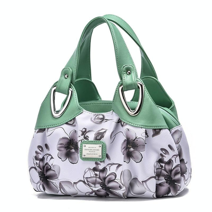 Women's Soft Leather Handbag - Green Lily