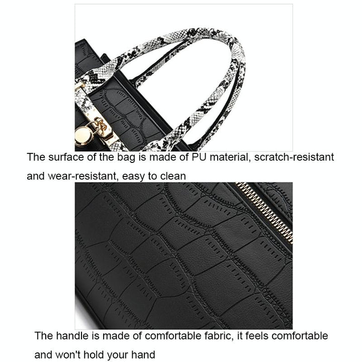 Women's Large Capacity Stone Pattern Handag with Purse - Khaki