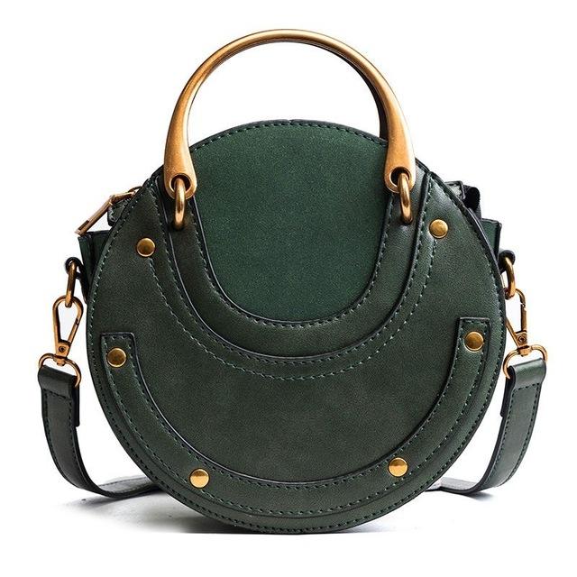 Women's Retro Green Leather Mini Shoulder Bag