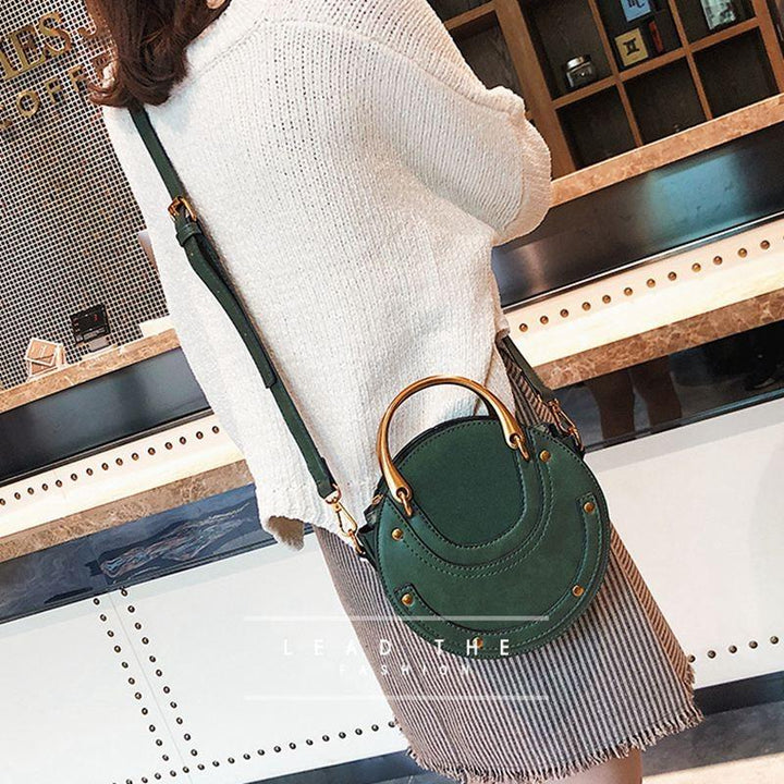 Women's Retro Green Leather Mini Shoulder Bag