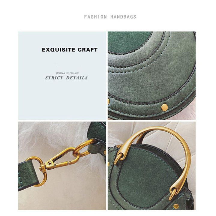 Women's Retro Green Leather Mini Shoulder Bag