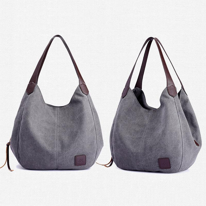 Womens Retro Art Shoulder Bag - Grey