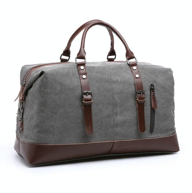 Men's Leather Duffel Bag - Coffee