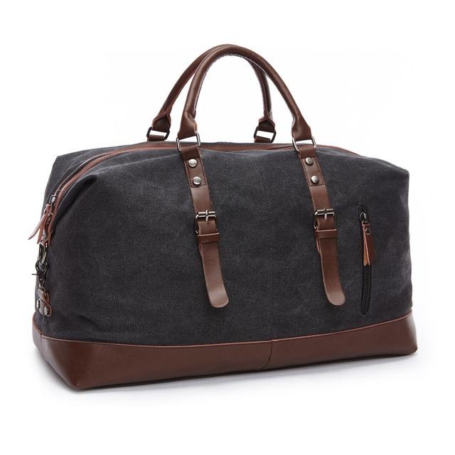 Men's Leather Duffel Bag - Coffee