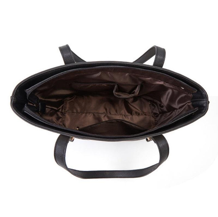 Women's Fashion Handbag Set with Diagonal Design - White Pink