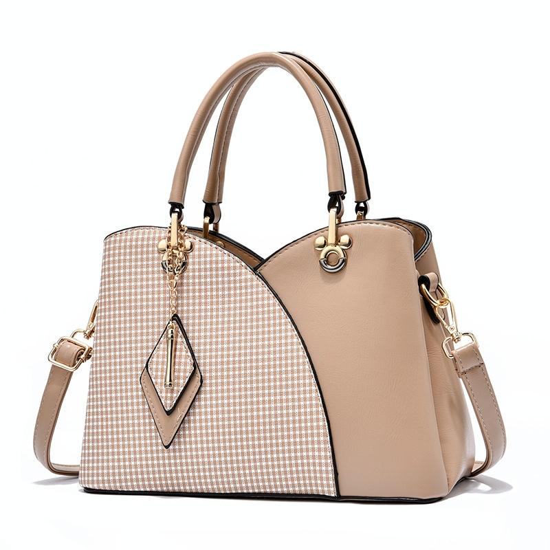 Women's Spacious Texture Handbag - Pink