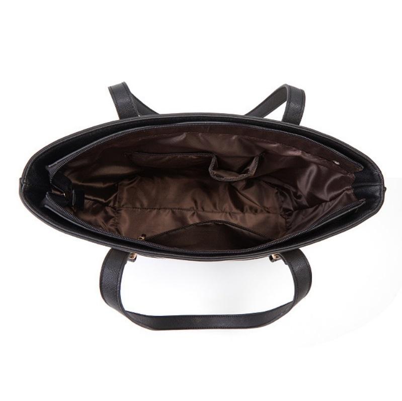 Women's Fashion Handbag Set with Diagonal Design - Purple Black