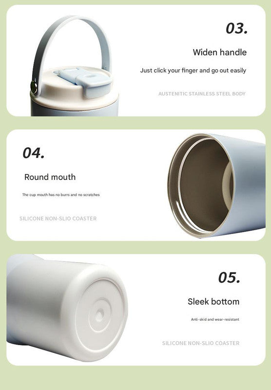 304 Stainless Steel Insulated Tumbler,Large Capacity with Handle and Cute Cloud Accessory(Pink)