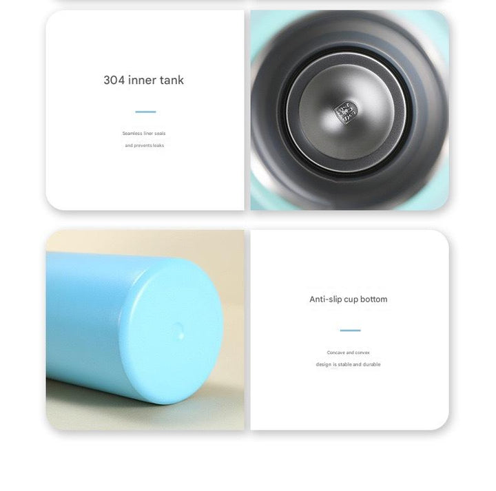 Black Portable Travel Thermos Bottle - Leakproof Stainless Steel Flask with Carry Handle (22oz - 660ml)