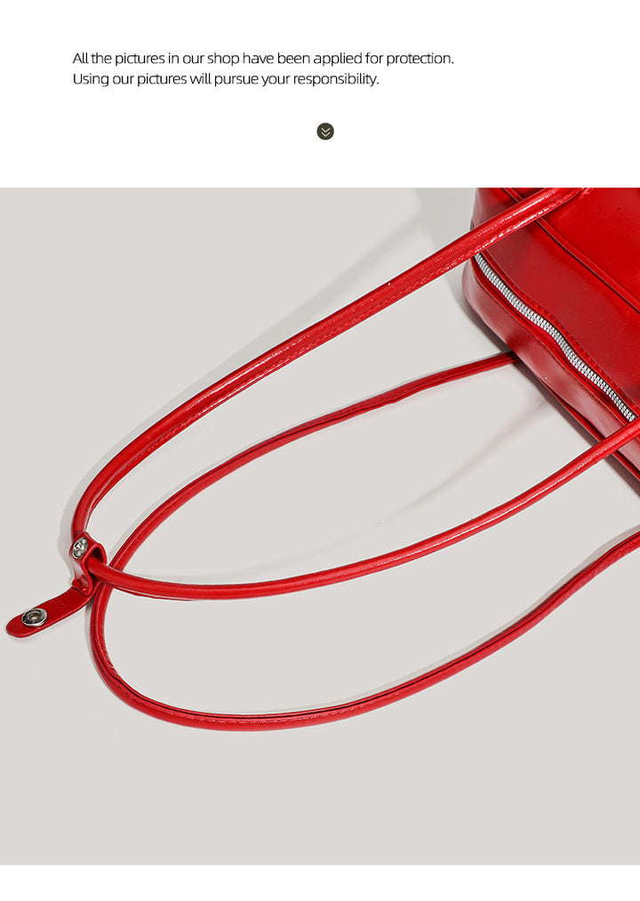 Black Chic PU Leather Baguette Shoulder Bag - Elegant Bow Accent Underarm Handbag for Women