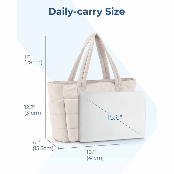 Beige Large Capacity Nylon Tote Bag for Women - Fashionable Travel Shoulder & Crossbody Handbag