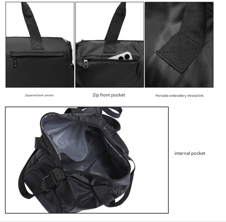 Grey Men's Large Capacity Sports Duffel Bag with Wet/Dry Separation Pocket - Travel & Gym Tote