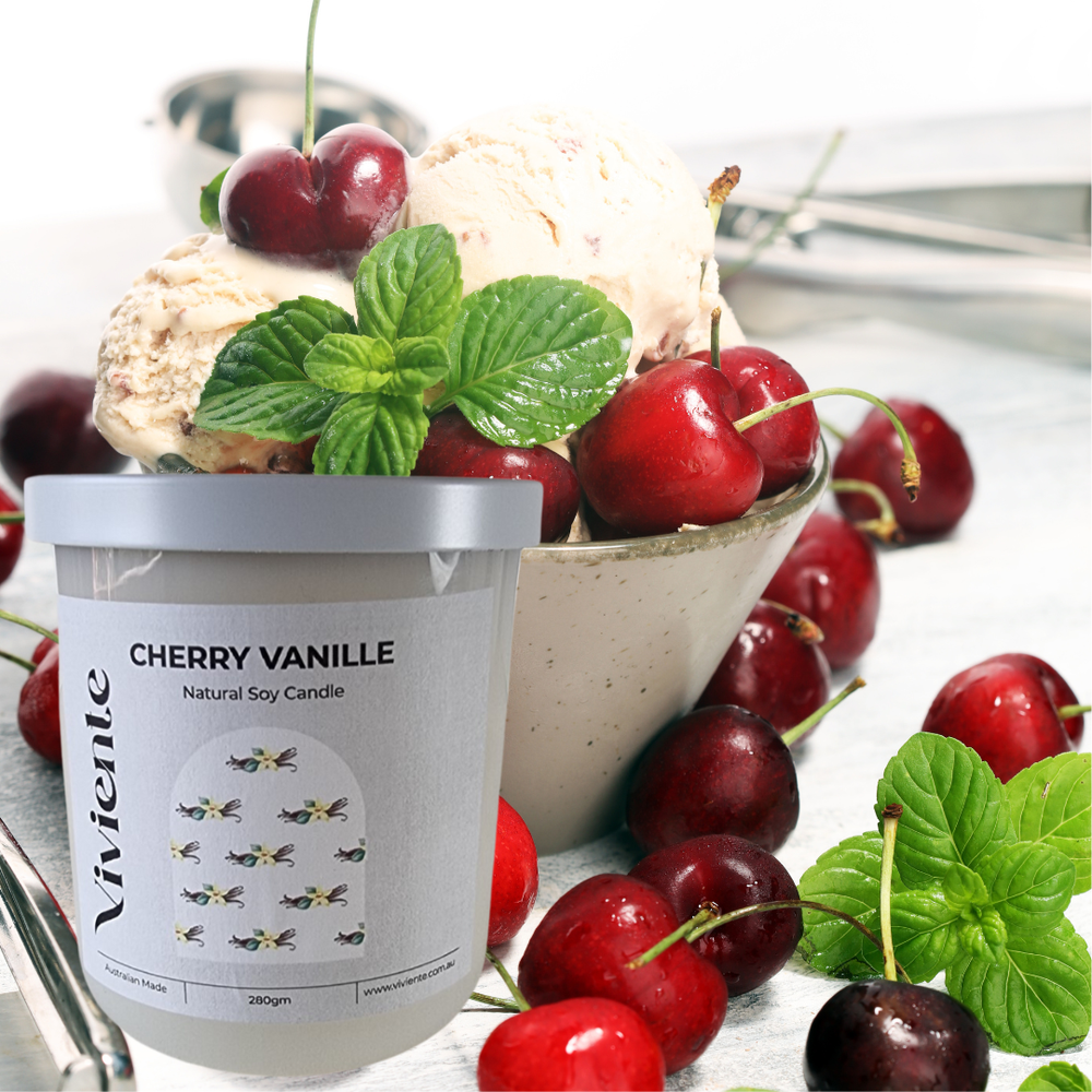 Viviente Natural Soy Candle Cherry Vanille | Confetti Living