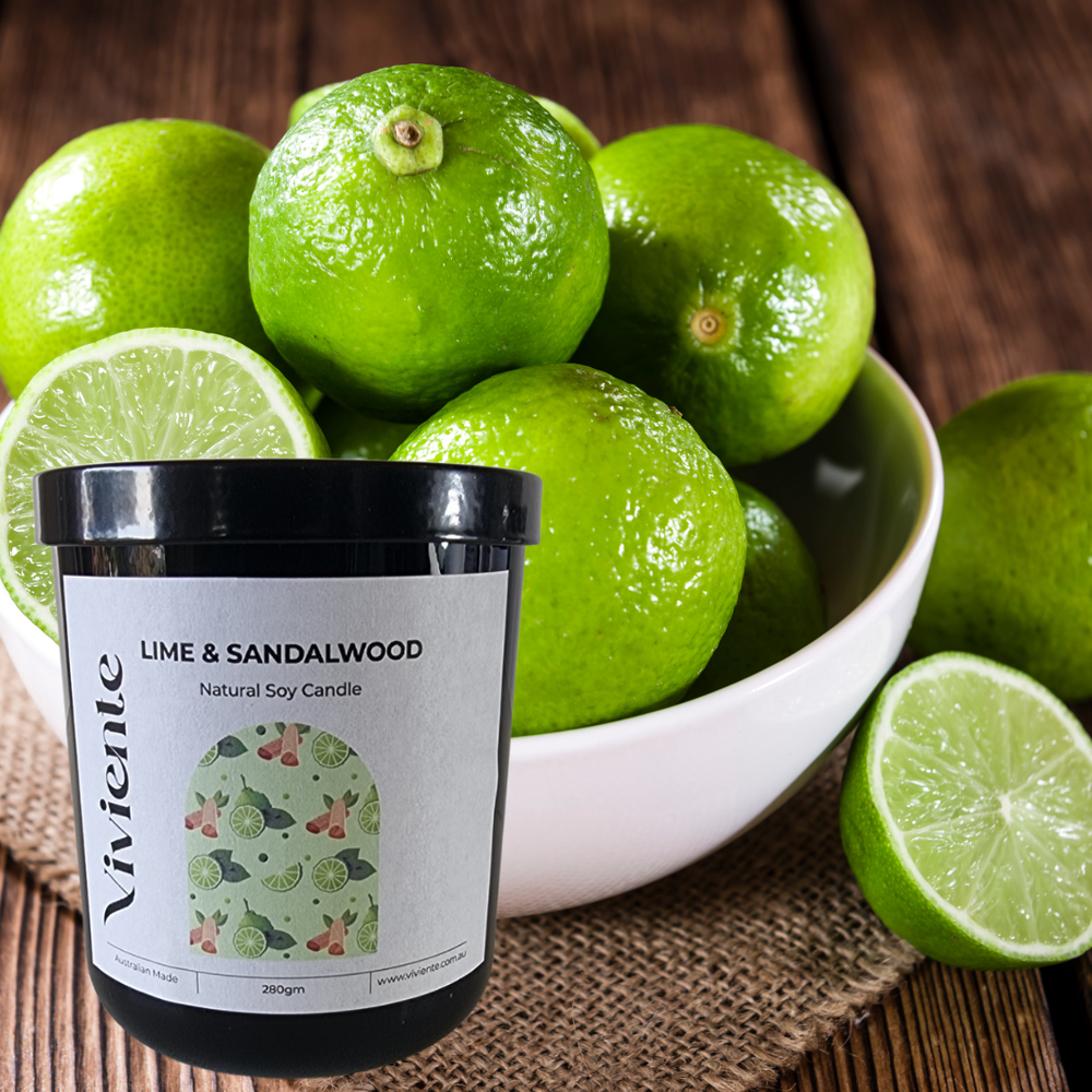 Viviente Natural Soy Candle Lime and Sandalwood | Confetti Living