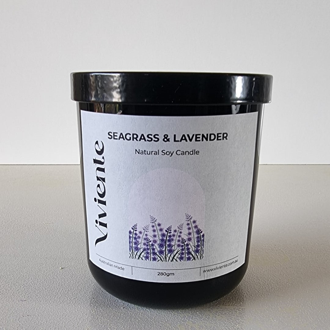 Viviente Natural Soy Candle Seagrass and Wild Lavender | Confetti Living