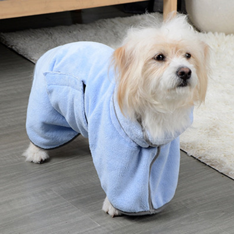 Absorbent Dog Towel and Bathrobe Blue | Confetti Living