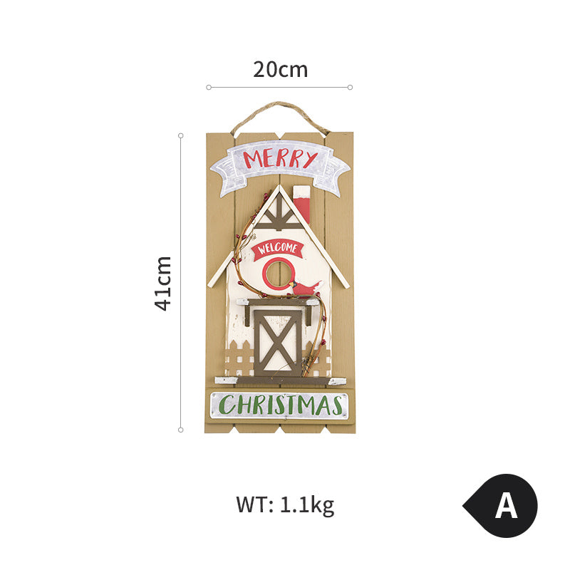 Christmas-themed decorative sign with measurements and weight on a white background