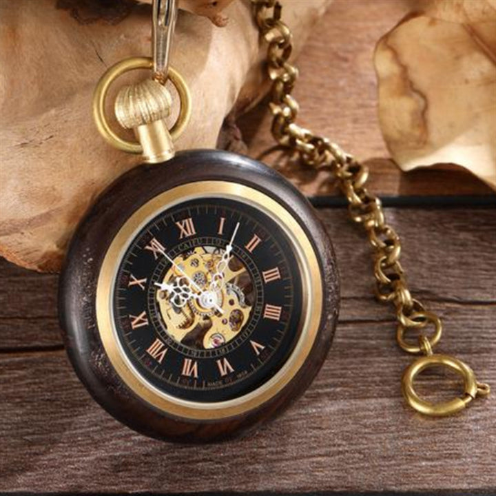 Antique Red Copper and Wood Mechanical Pocket Watch | Confetti Living