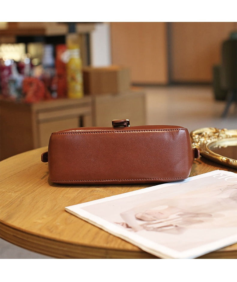 Women's Retro Leather Small Square Shoulder Bag | Confetti Living