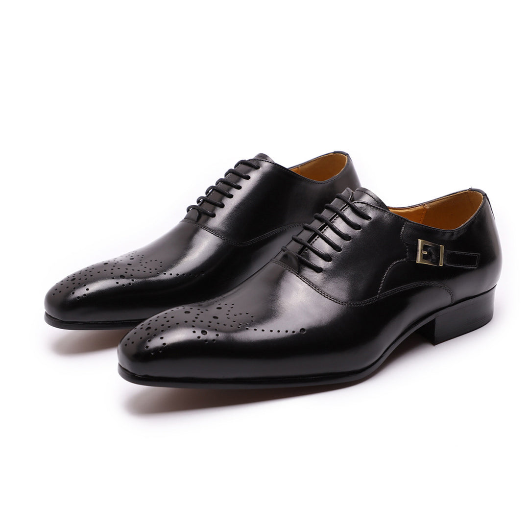 Men's Leather Carved Brock Oxford Shoes | Confetti Living