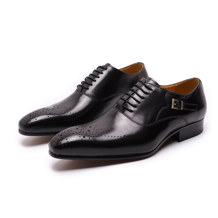 Men's Leather Carved Brock Oxford Shoes | Confetti Living