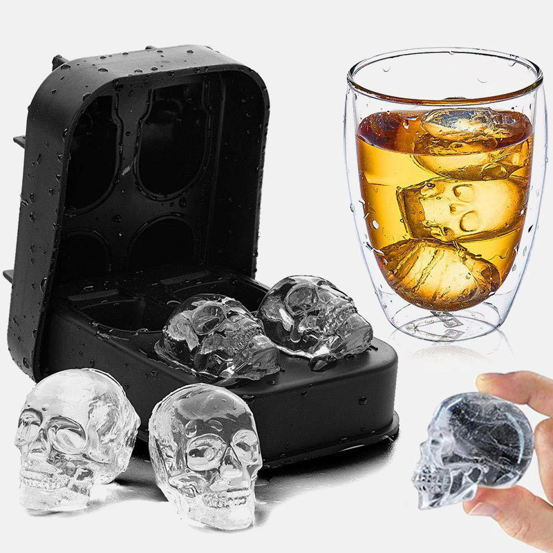 Barware Large Silicone Ice Cube Mould - Skull Shapes | Confetti Living
