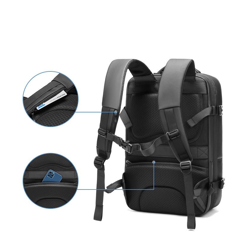 Large Capacity Waterproof Backpack showing back details | Confetti Living