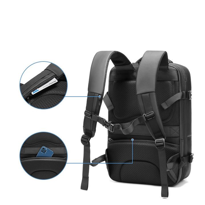 Large Capacity Waterproof Backpack showing back details | Confetti Living