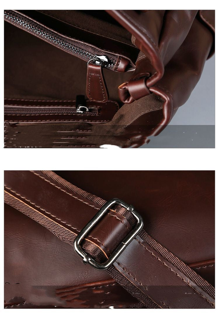Men's Leather Business Bag showing details | Confetti Living