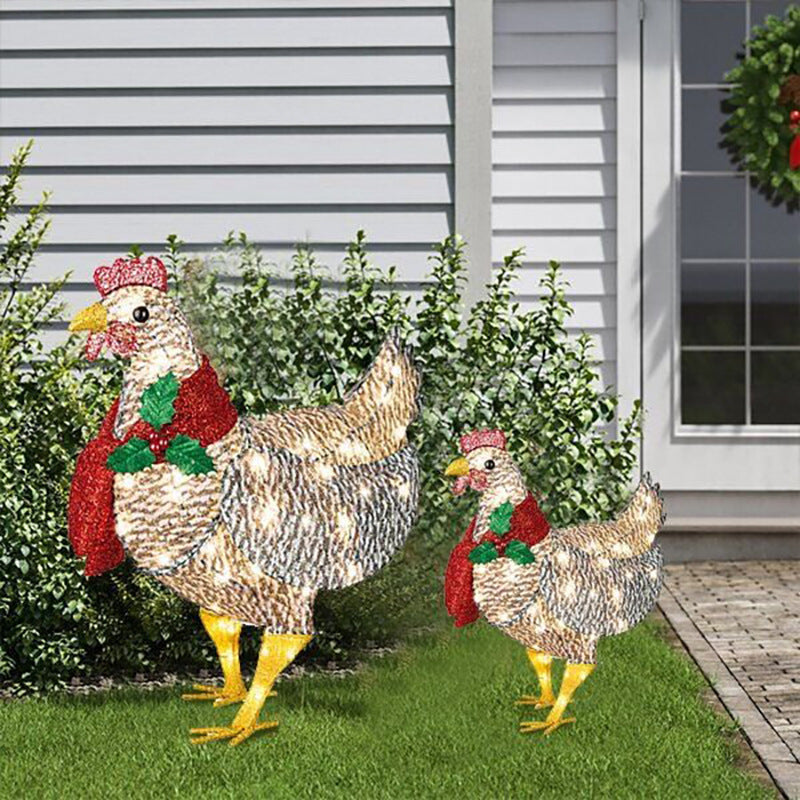 Decorated Chicken Lantern with Scarf | Confetti Living