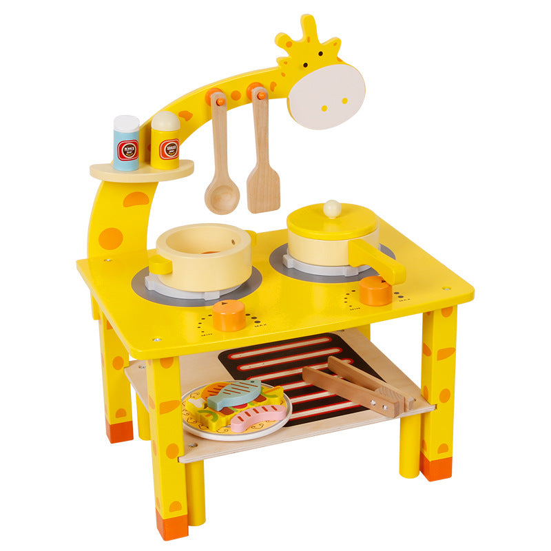 Wooden Playhouse Giraffe Kitchen BBQ Set | Confetti Living