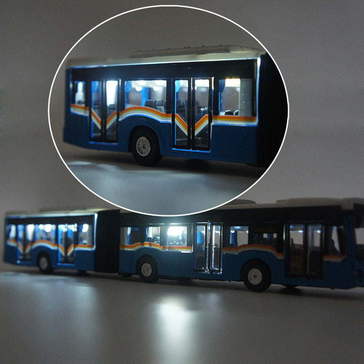 Children's Model Alloy Double-Section Bus showing light effects | Confetti Living