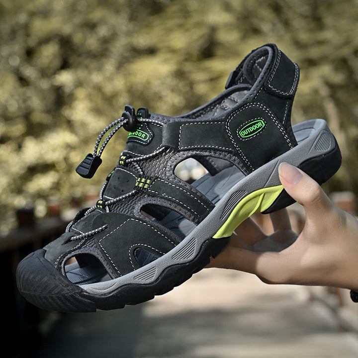 Men's Authentic Leather Baotou Beach Sandals | Confetti Living