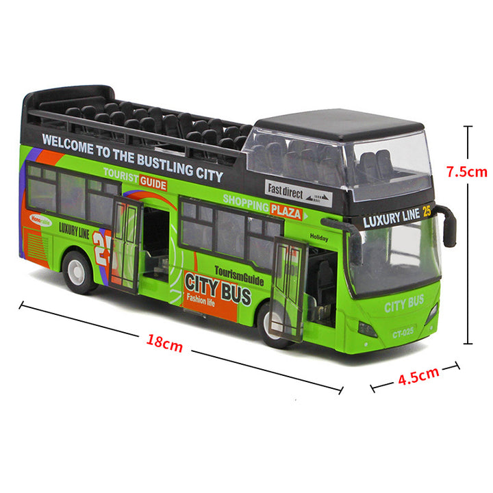 Children's Urban Double-Decker Bus with Sound And Light showing dimensions | Confetti Living