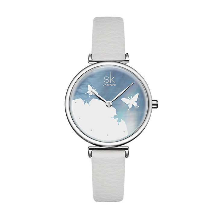 Women's Kallima Inachus Butterfly Dial Watch in White | Confetti Living