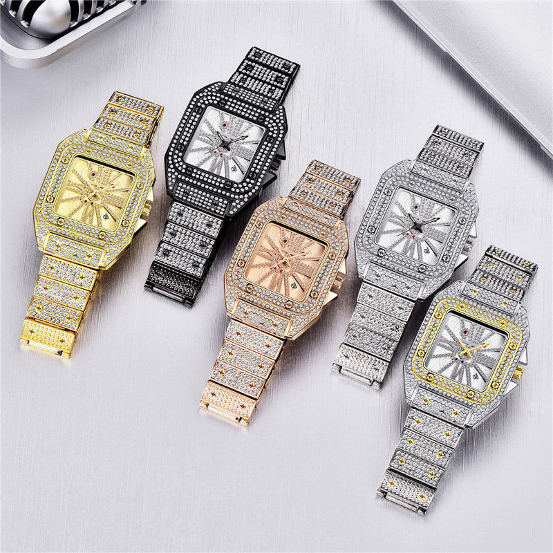 Men's Full Diamond Large Dial Quartz Watch | Confetti Living