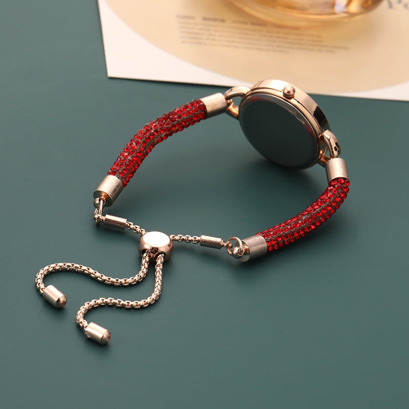 Women's Quartz Fashion Watch with Niche Bracelet Band in Red | Confetti Living