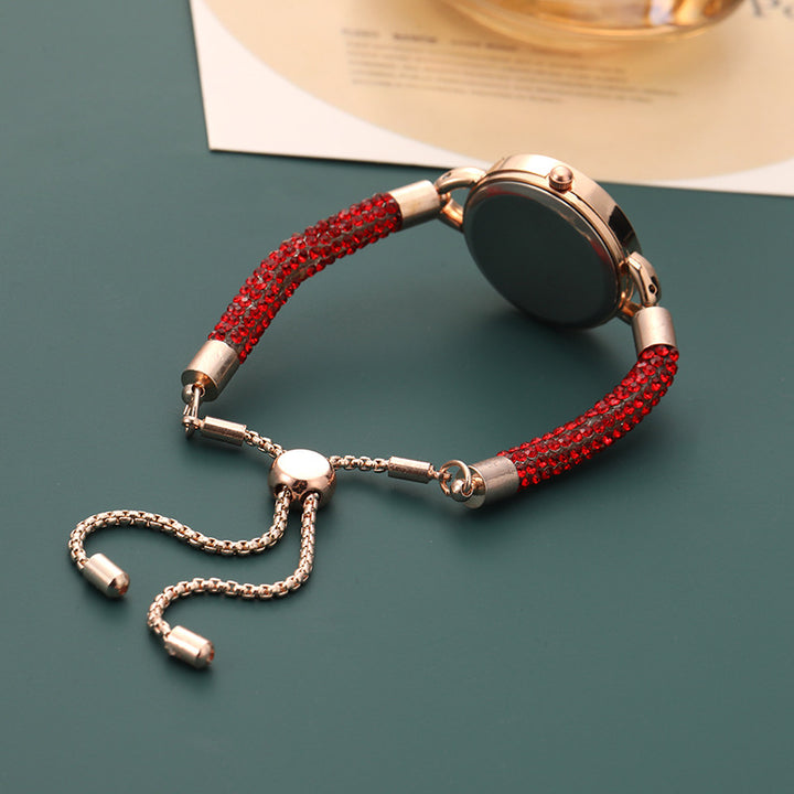 Women's Quartz Fashion Watch with Niche Bracelet Band in Red | Confetti Living