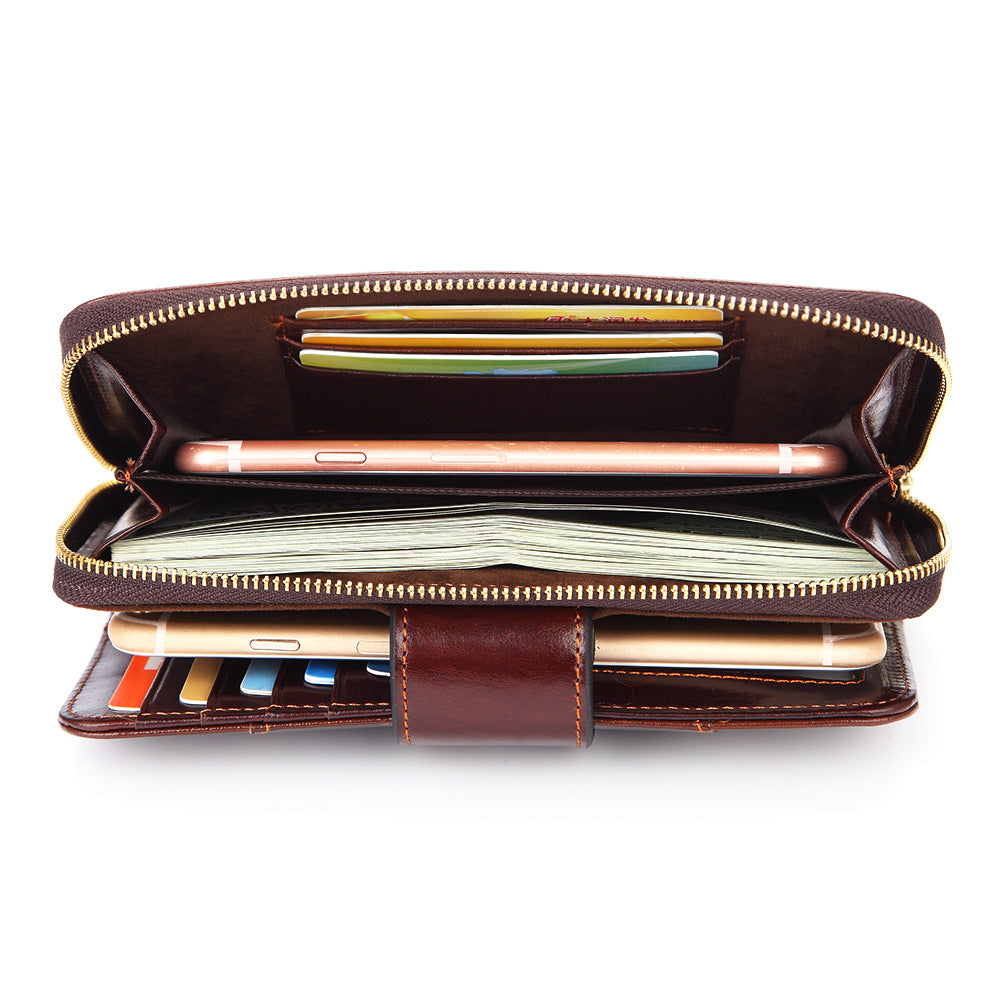 Women's Fashion Long Multi-functional Leather Wallet showing internal pockets| Confetti Living