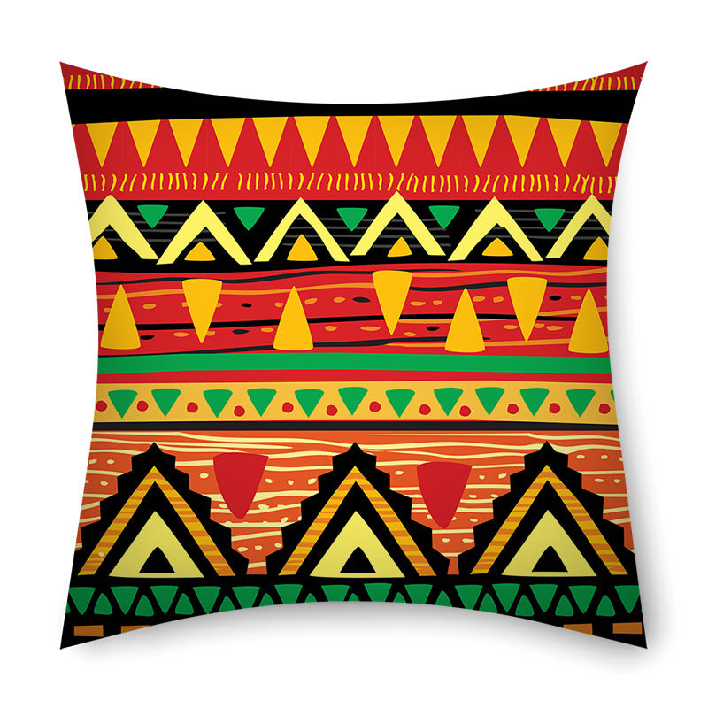 Cushion Cover African Tribal Stripes Design showing Green Red Design | Confetti Living