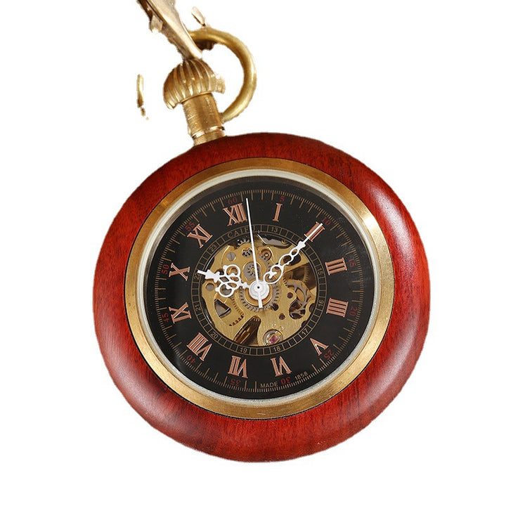Antique Red Copper and Wood Mechanical Pocket Watch | Confetti Living